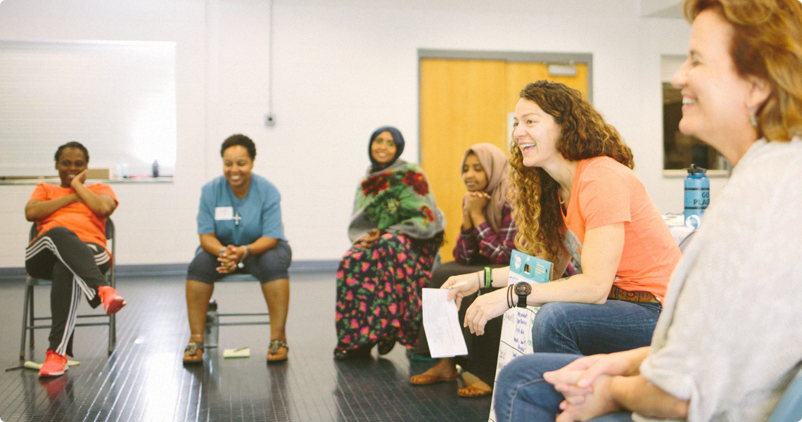 Emily leading a Playmaker training course