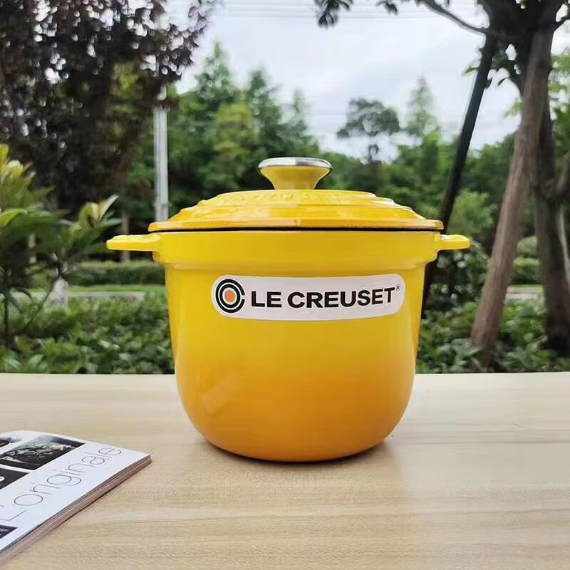 酷彩（Le Creuset）法国LE CREUSET酷彩珐琅铸铁锅 养生锅 饭釜锅隔水煲汤炖锅煲仔饭 黄色 0cm 0ml