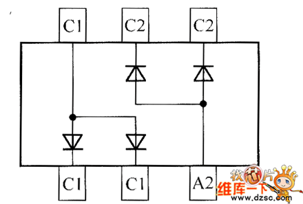 晶体二极管BAW56DW内部电路图