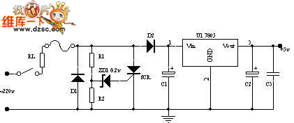 AC220V稳压至DC5V电路图