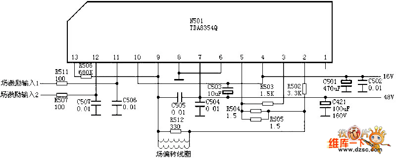 场输出电路:TDA8354Q电路图