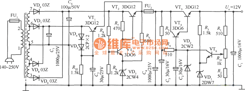 稳压电源电路图