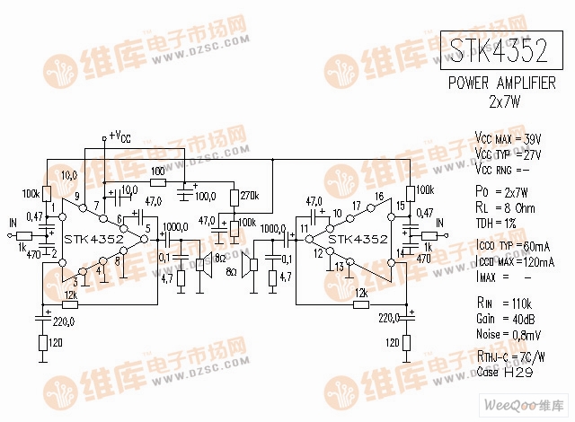 STK4352 音响IC电路