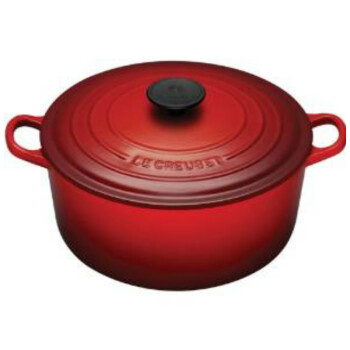 LE CREUSET 酷彩 法国原装进口 酷彩（LeCreuset）珐琅铸铁类圆形烧锅 炖锅 22厘米  樱桃红色