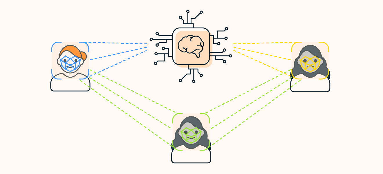 The variational auto-encoder AI generates the output deepfake by stitching together the two groups of input images.