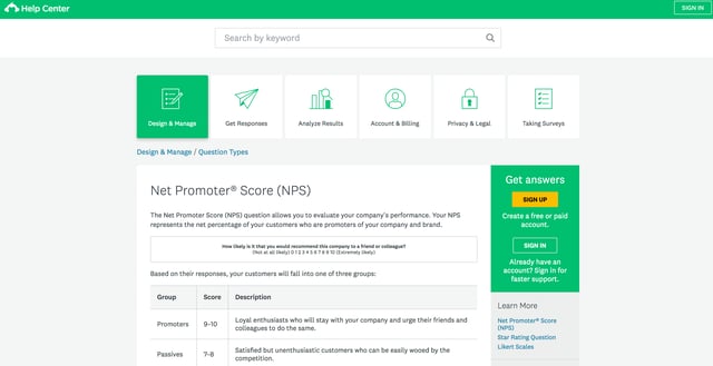 surveymonkey help center knoweldge base