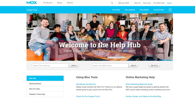 moz knowledge base help hub