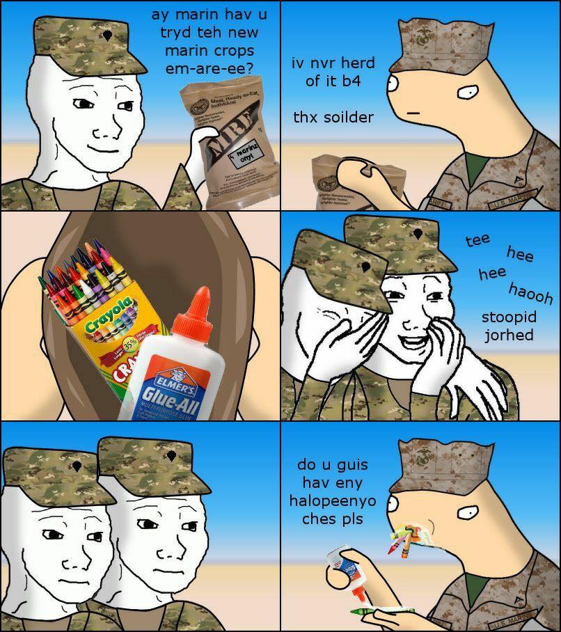 Marines eat crayons, Marines crayons, do Marines eat crayons, Marine crayon eating joke, Marine crayon, Marine crayon joke