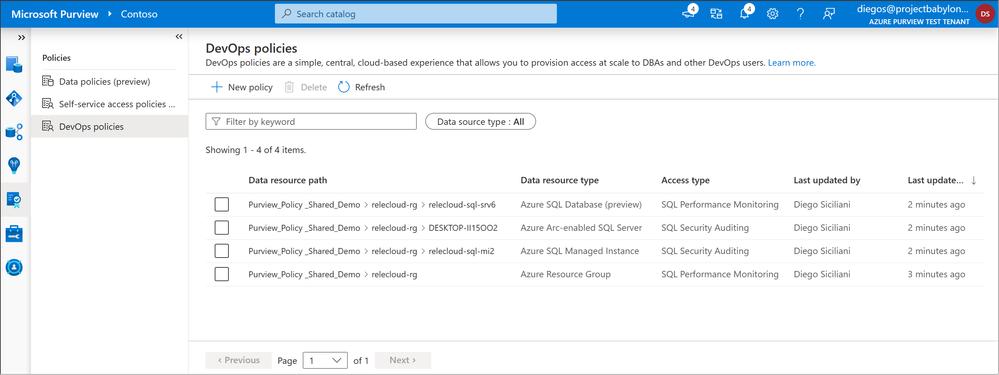 Figure 1: Example of DevOps policies