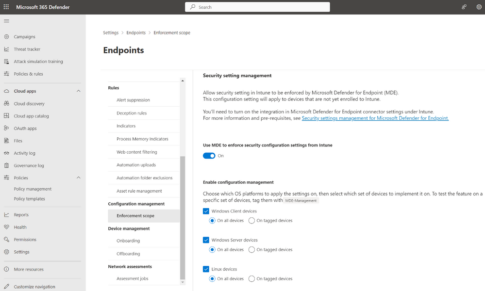 Image 4: Security settings management configuration