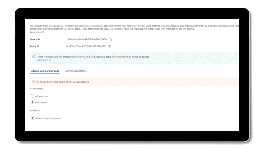 Figure 4: Universal Tenant Restrictions