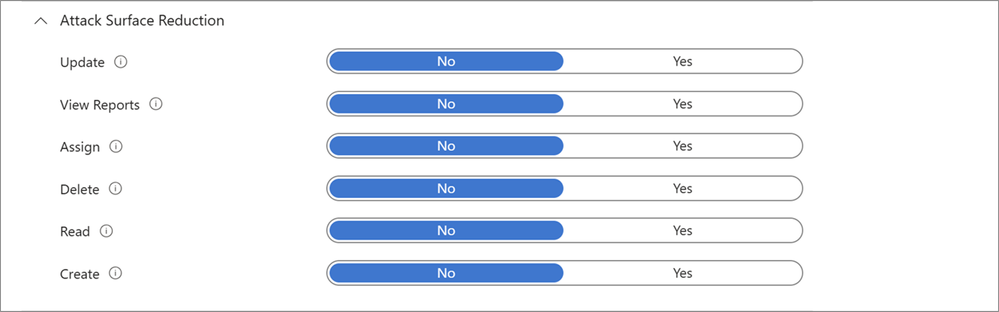 A screenshot of the new Attack surface reduction permission.