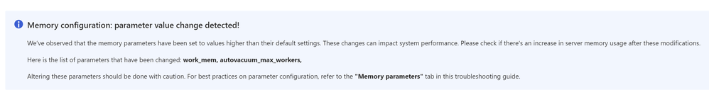 Memory parameter check insight