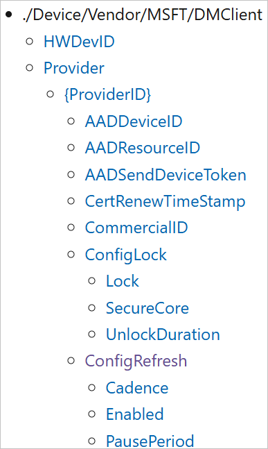 ConfigRefresh nodes within DMClient CSP