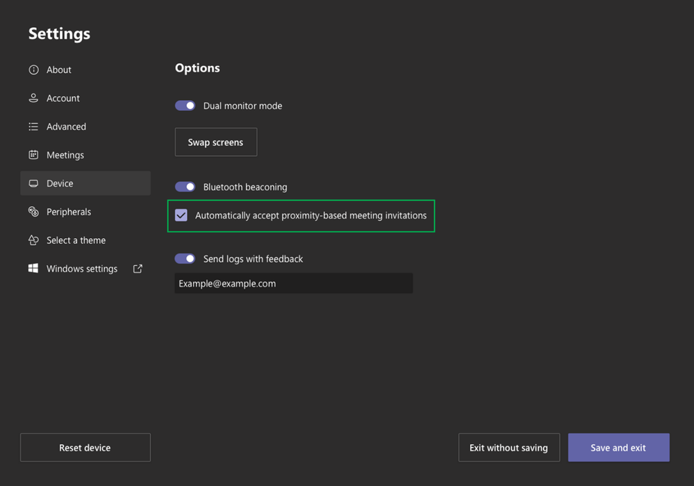 Figure 3 Admin settings for proximity join