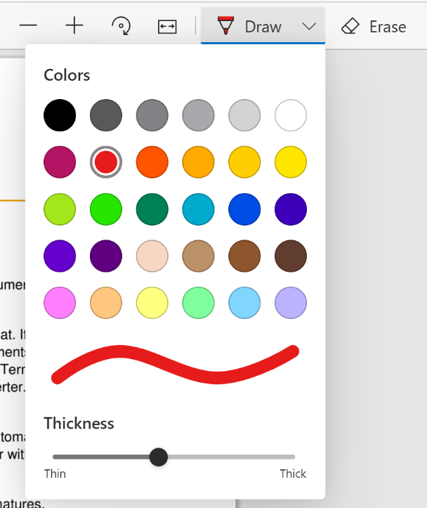 highlighter selection panel