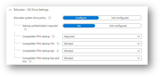 Microsoft Endpoint Manager - BitLocker | OS Drive Settings