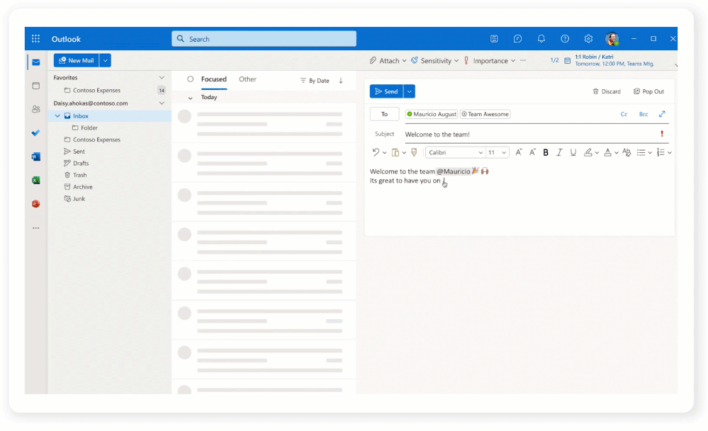 Viva Topics in Outlook