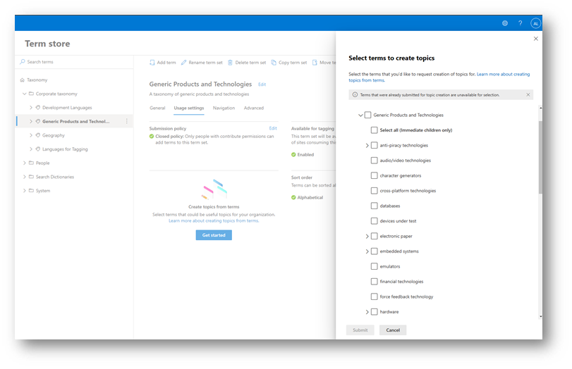 Syntex taxonomy integration