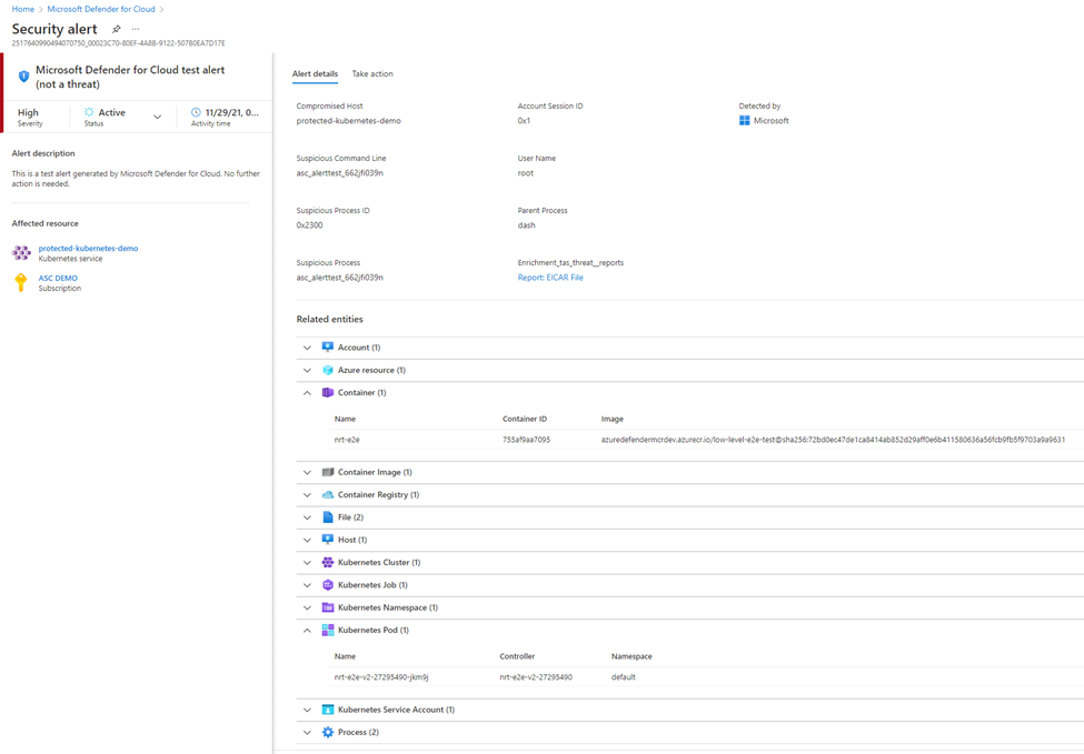 Image 5: Examples of new entities to Kubernetes security alerts