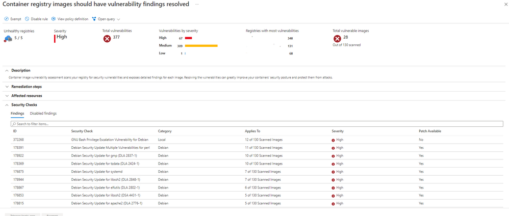 Container registry scanning