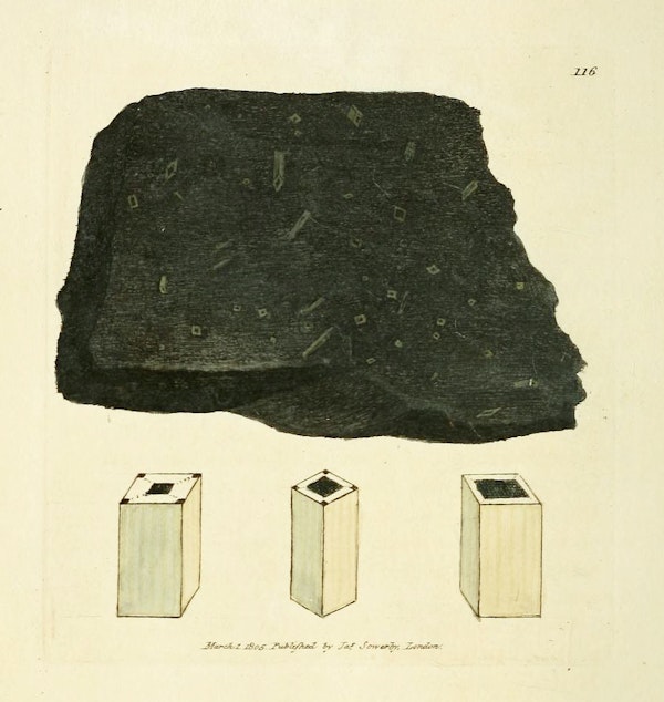 Illustration of minerals by Sowerby