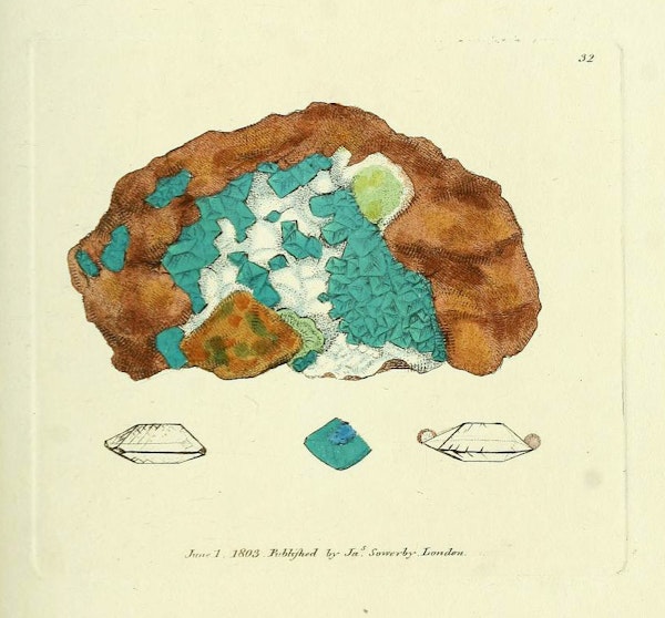 Illustration of minerals by Sowerby