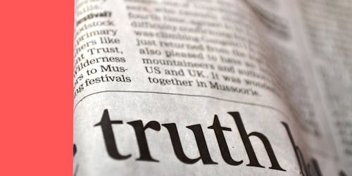 A newspaper with the word truth on it