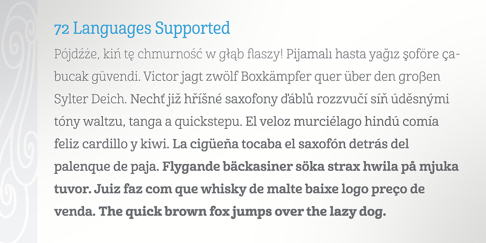 Cabrito font family sample image.