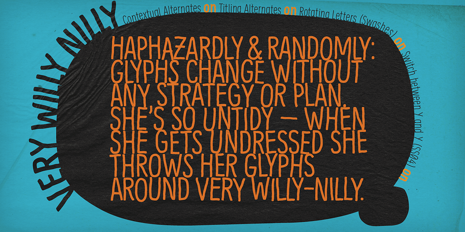 More than 4700 glyphs per style to pursue one goal: let the font look real hand-made and let equal glyphs look different from each other.