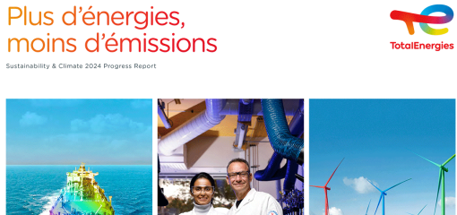 Plus d'énergies, moins d'émissions. Sustainability & Climate 2024 Progress Report TotalEnergies