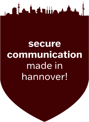 Badge of "Secure communication made in Hanover"