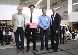 One of the Creative Croydon, representing them in their win holding their certificate. From left to right: Mark Soutghate, CEO of MOBIE, Creative Croydon, Kevin Austin, Deputy Executive Director of C40 cities, and Deputy Mayor of London Jules Pipe. 