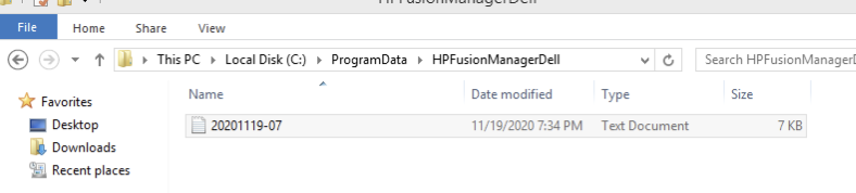 The keylogger drops information into the HPFusionManagerDell directory with the filename structure shown here. 