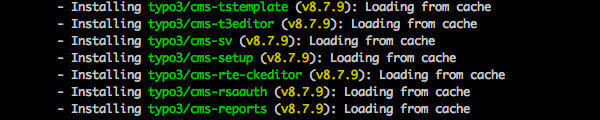 CLI output of composer install after the subtree split