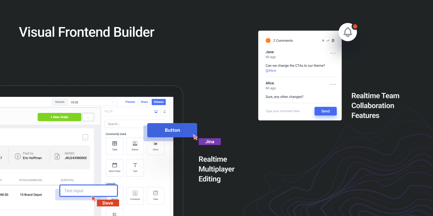 Tooljet visual front end builder