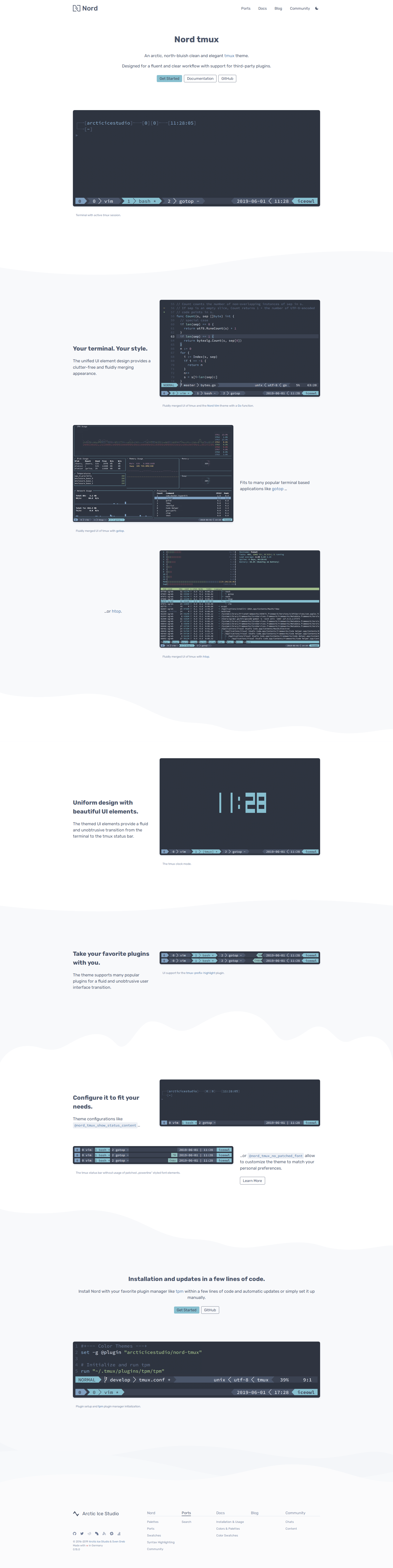 Preview: Nord tmux Port Project Landing Page