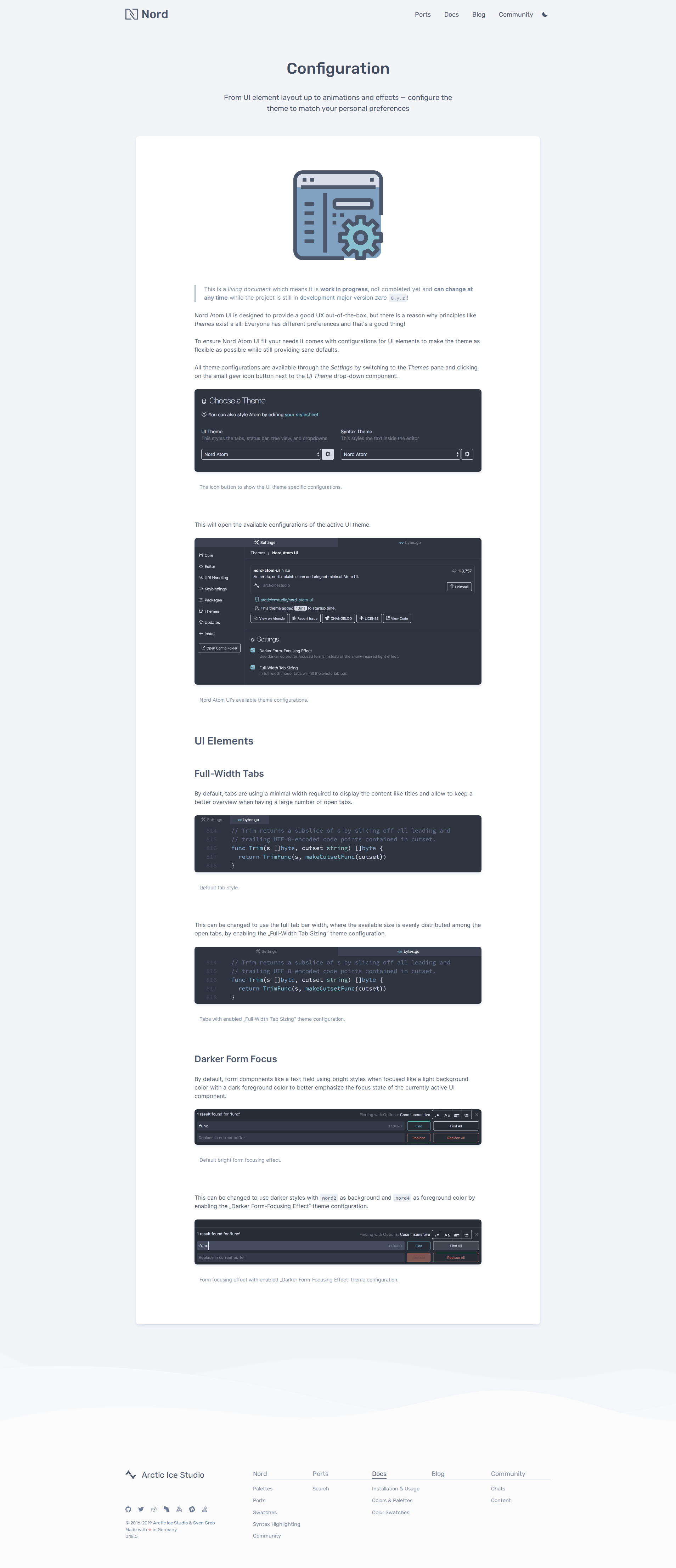 Preview: Nord Atom UI Configuration Guide Page