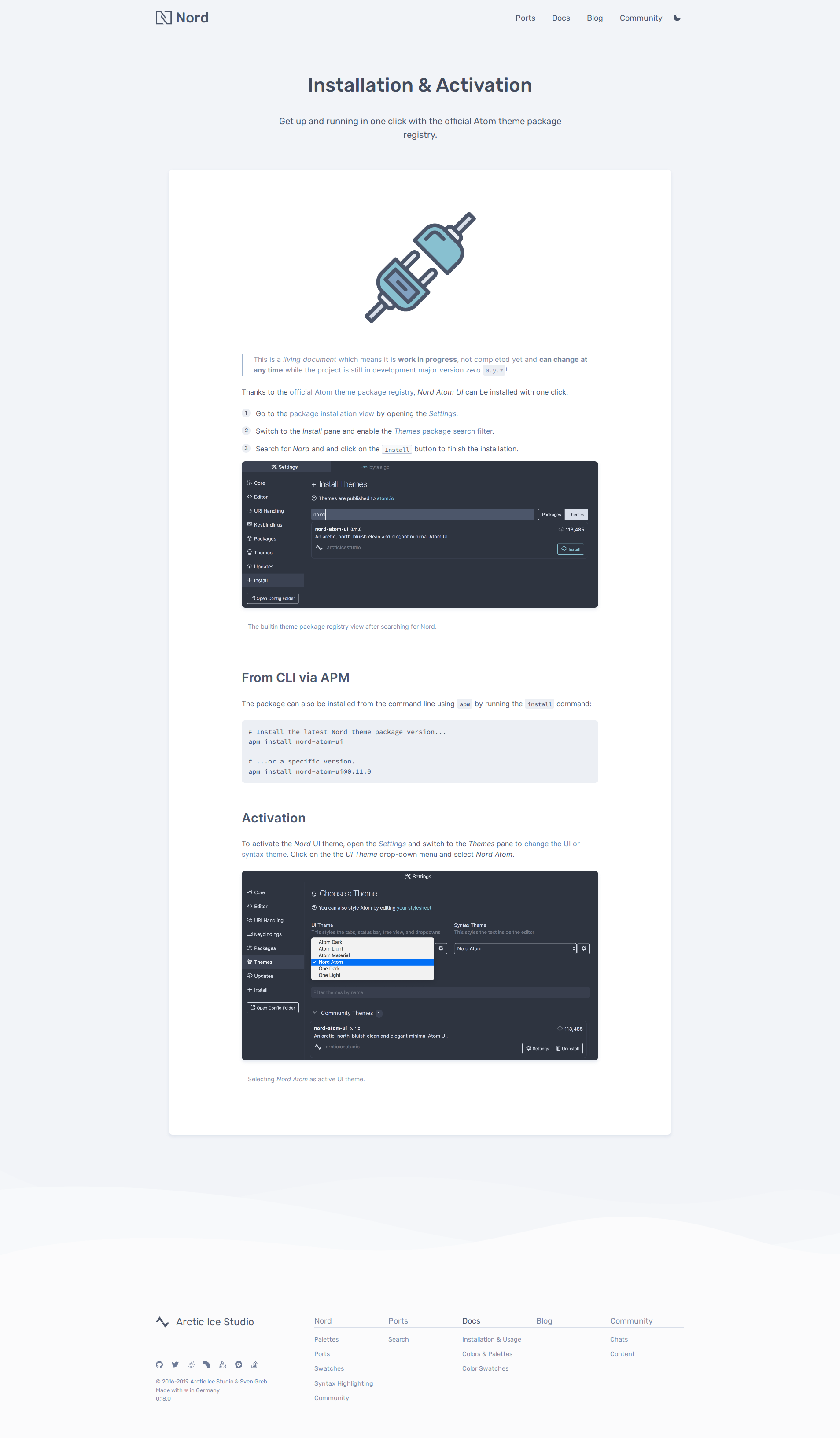 Preview: Nord Atom UI Installation & Activation Guide Page