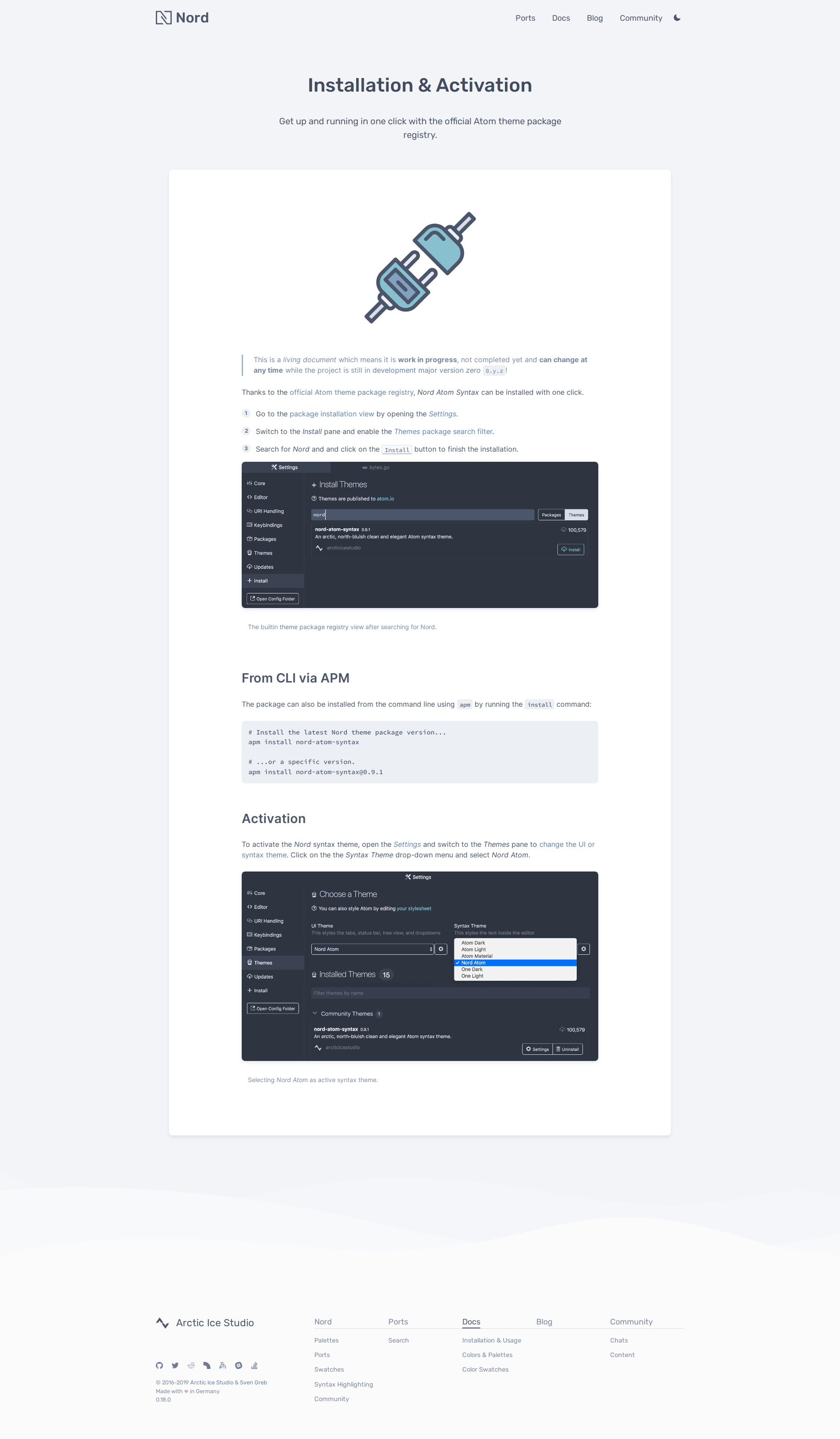 Preview: Nord Atom Syntax Installation & Activation Guide Page