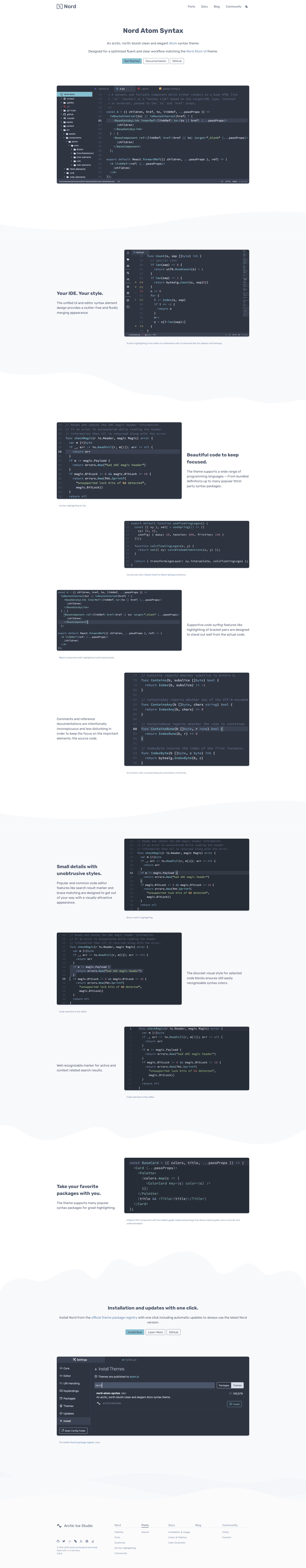 Preview: Nord Atom Syntax Port Project Landing Page