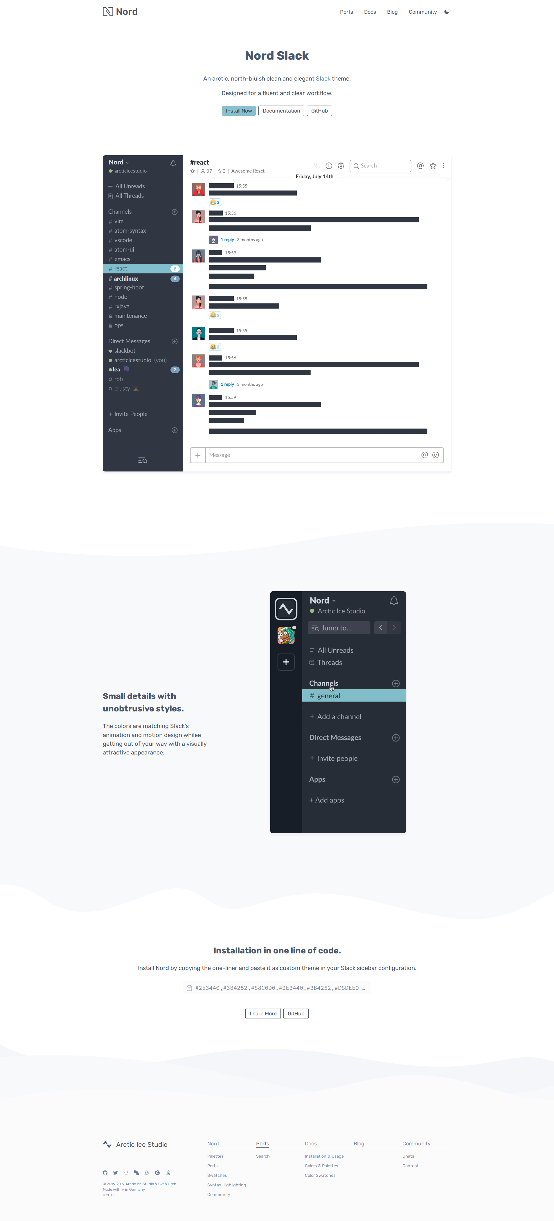 Preview: Nord Slack Port Project Landing Page