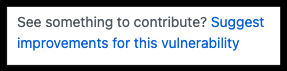 Screen shot showing the "Suggest improvements for this vulnerability" link in the right sidebar