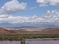 Aras River and the borderline of Iran and Republic of Azerbaijan (The mountains in the background are in Azerbaijan)