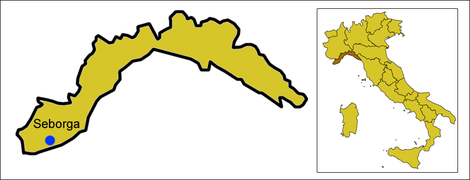 Map of the Comune of Seborga within the Italian region of Liguria