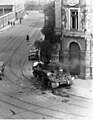 M4 burning in Leipzig, 18 April 1945