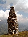 Cairn at Garvera, Surselva, Graubuenden, Switzerland.