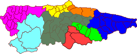 English: Map of comarcas and municipalities Español: Mapa de comarcas y municipios