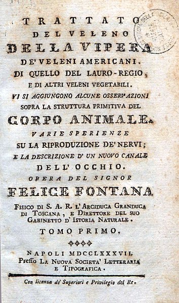 File:Fontana, Felice – Trattato del veleno della vipera de' veleni americani, 1787 – BEIC 3913959.jpg