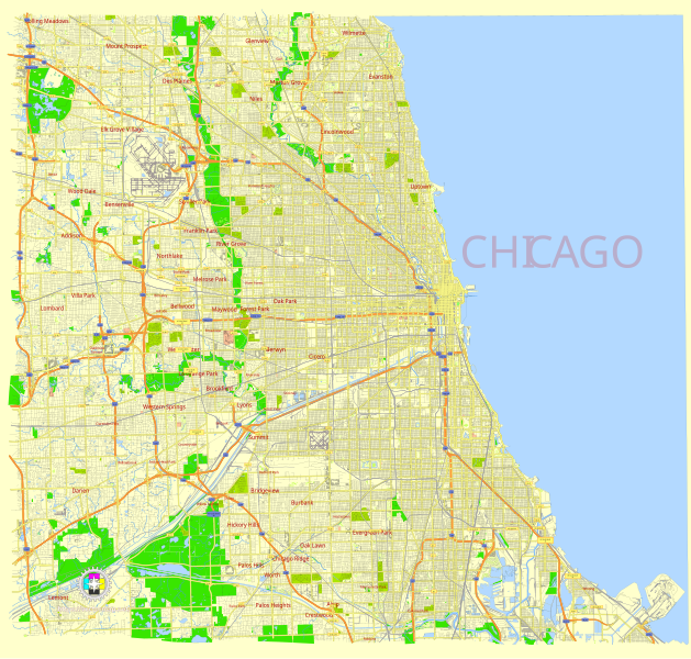 File:Chicago Illinois US street map.svg